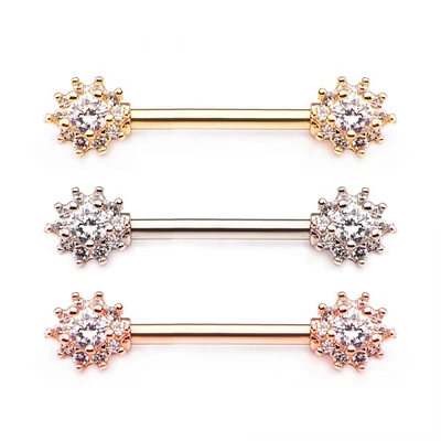 NIPPLE BAR WITH CLUSTERED GEM