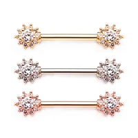 NIPPLE BAR WITH CLUSTERED GEM