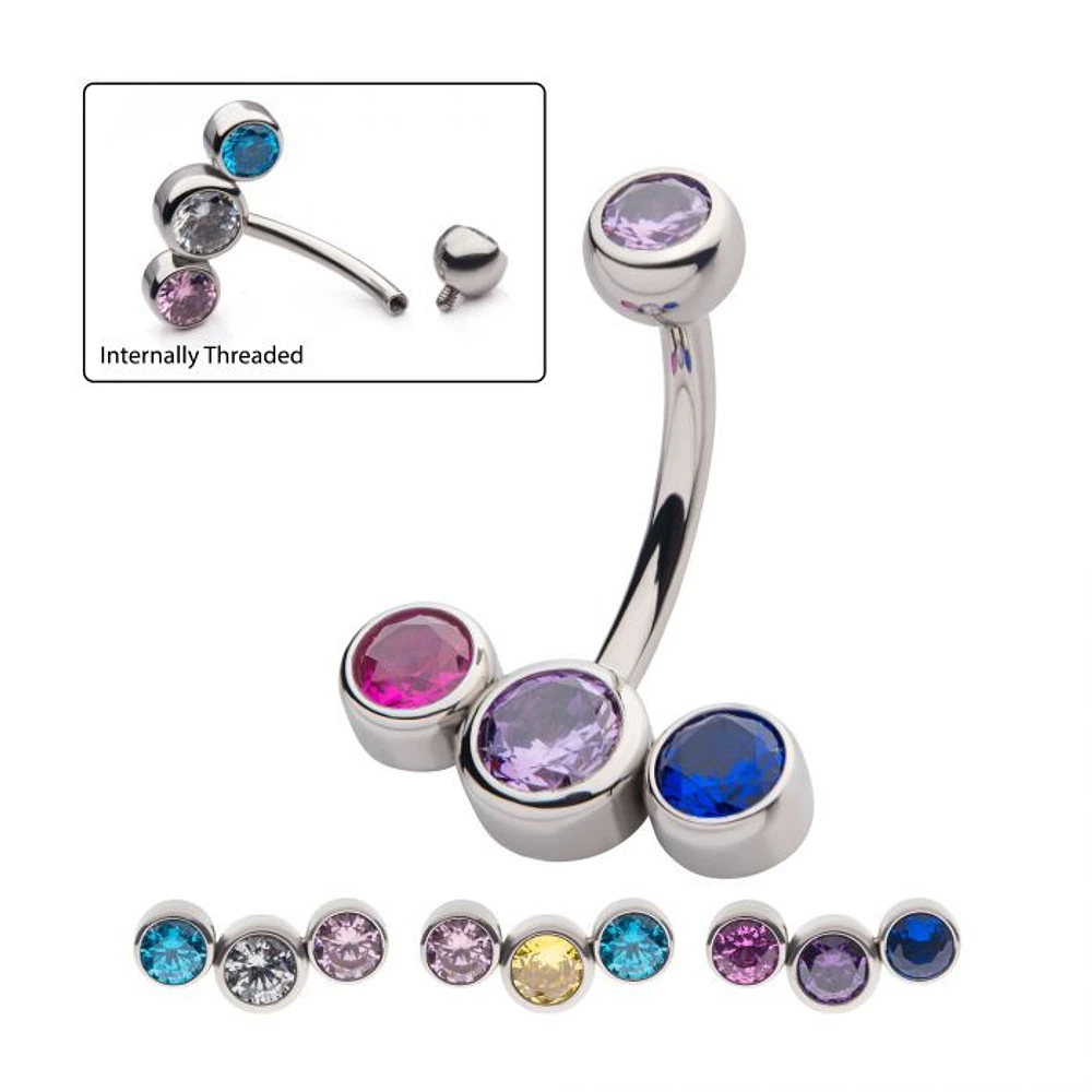 3 Bezel Gem Navel