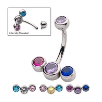 3 Bezel Gem Navel