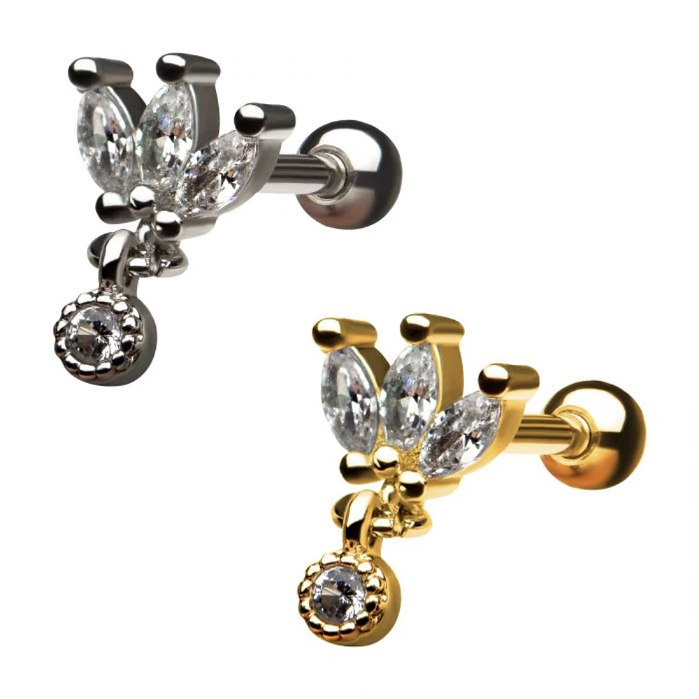 18g 3 Marquis Jewel Dangle