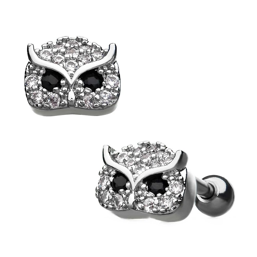 OWL HEAD WITH GEMS CARTILAGE