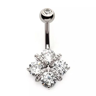 4 Prong Gem Square Navel