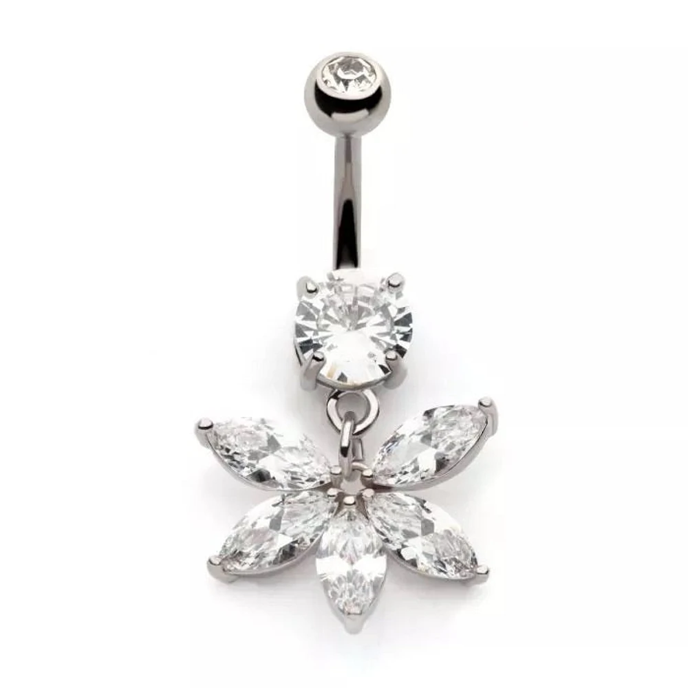 5 Petal Marquise Flower Dangle