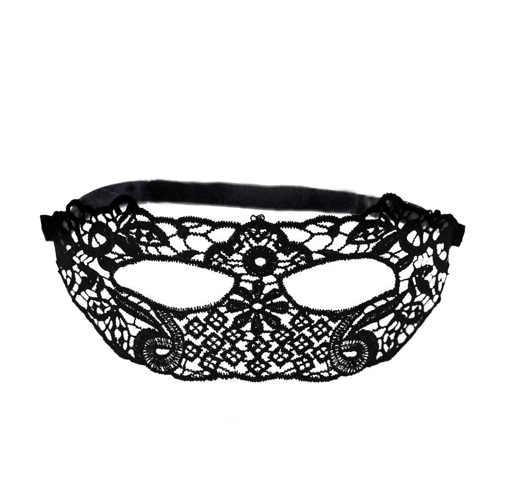 Masque en dentelle florale noire