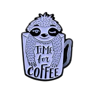 TIME FOR COFFEE SLOTH PIN