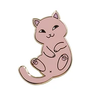 PLAYFUL PINK CAT PIN