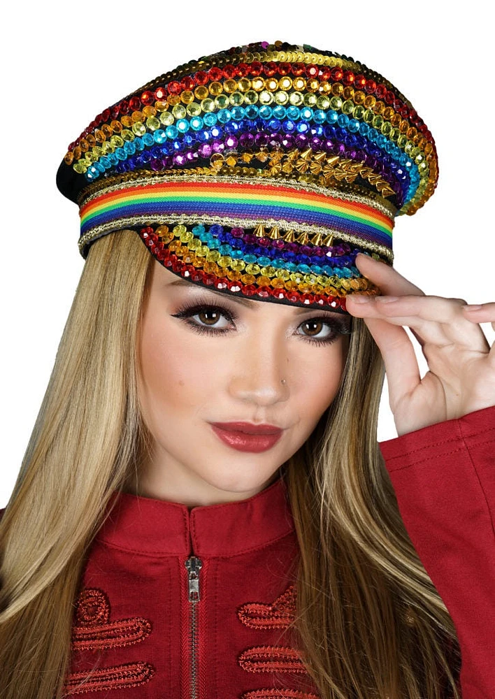 Sombrero de gemas arcoiris