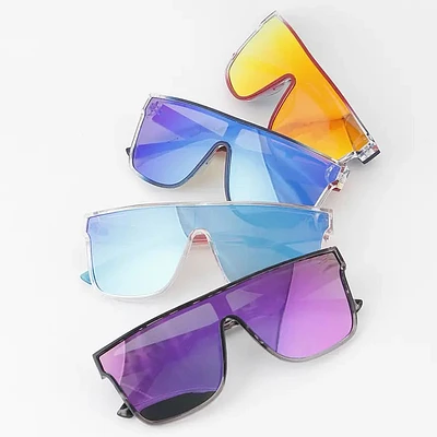 BRIGHT TINTED SHIELD SUNGLASSES