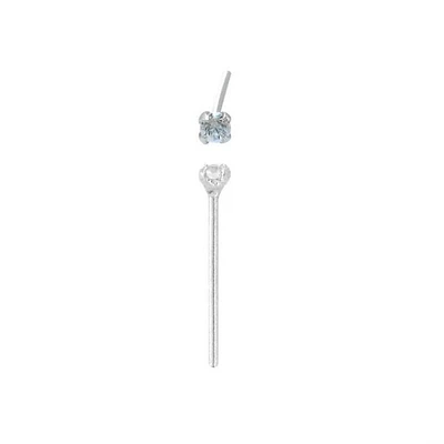 Prong Set 3mm Clear Gem Nose Pin