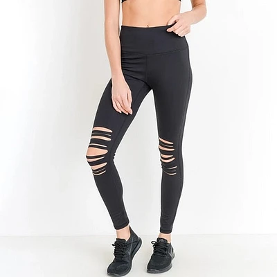 LEGGINGS DÉCOUPÉS AU LASER NOIR