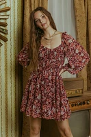 SQUARE NECK FLORAL DRESS