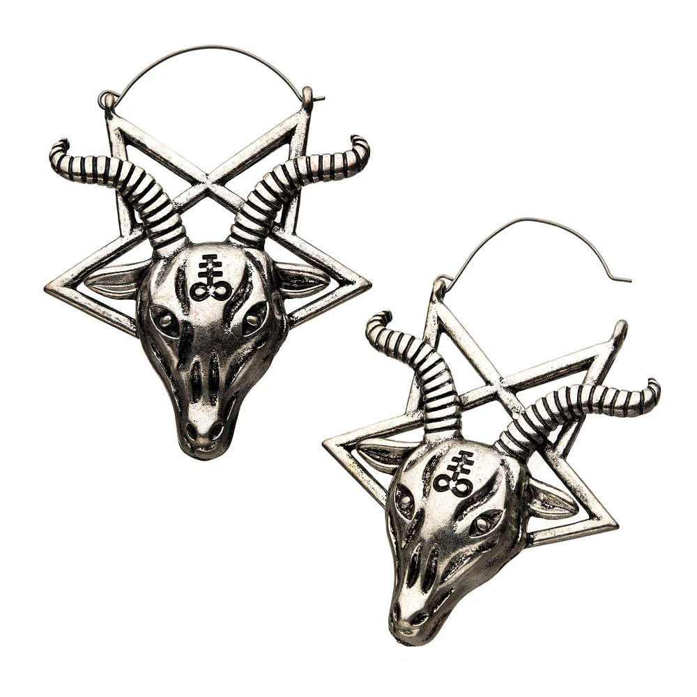 Baphomet Goat Head Plug Hoop