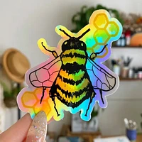 Autocollant holographique d’abeille