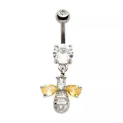 Bee With Prong Gem Wings Dangle