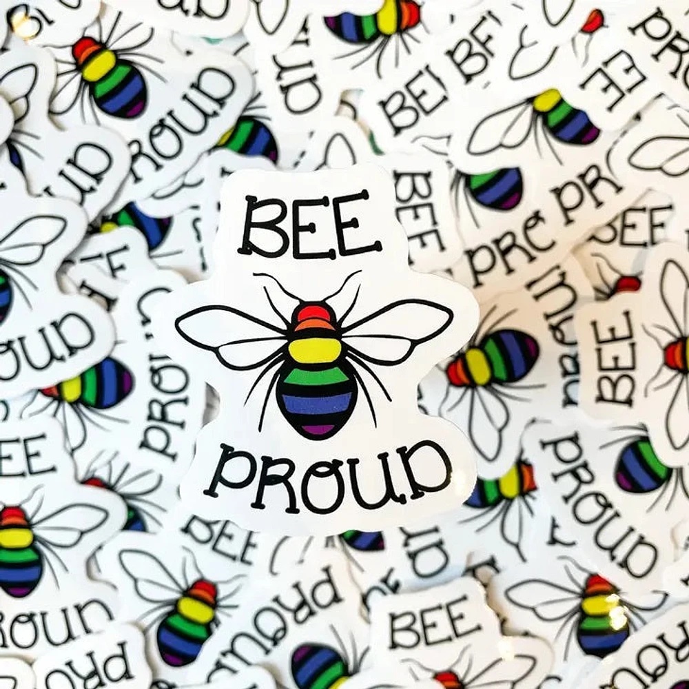 Abeja orgullosa LGBTQ+ Pegatina