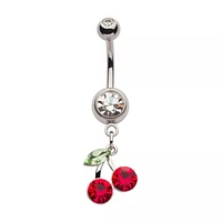 Cherry Bezel CZ Dangle Navel