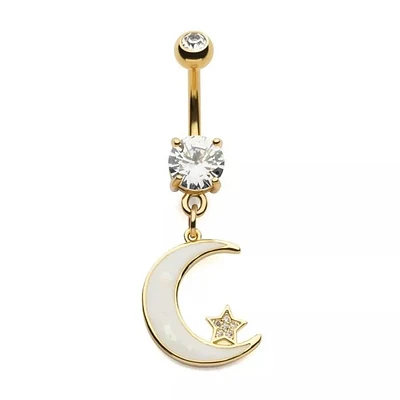 Bezle Gem Crescent Moon Dangle