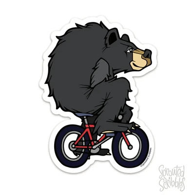 Oso ciclista Pegatina