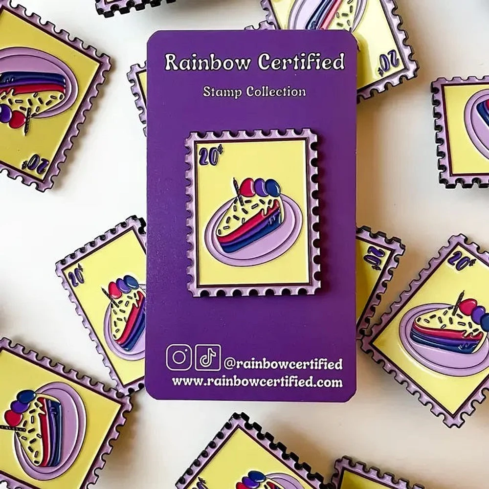 Bisexual Cake Stamp Pin