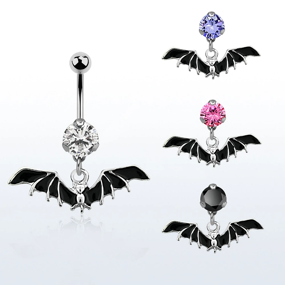 Black Bat With Gem Navel