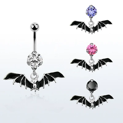 Black Bat With Gem Navel