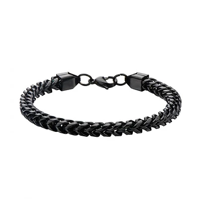 Bracelet chaîne Franco arrondi IP noir