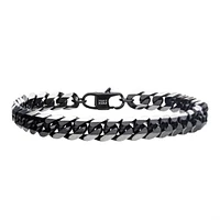 Brazalete curvo de diamantes SS negro de 8 mm, 8,5"