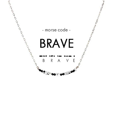 COLLIER EN PIERRE DÉLICATE CODE MORSE