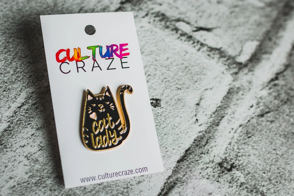 CAT LADY BLACK PIN