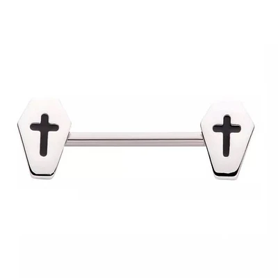 Coffin Cross Nipple Bar