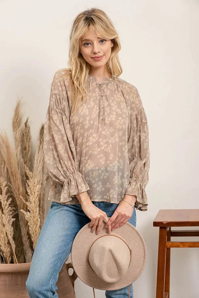 FLORAL LONG SLEEVE BLOUSE