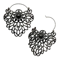 Gunmetal Plated Filigree Crest Shape Plug Hanger