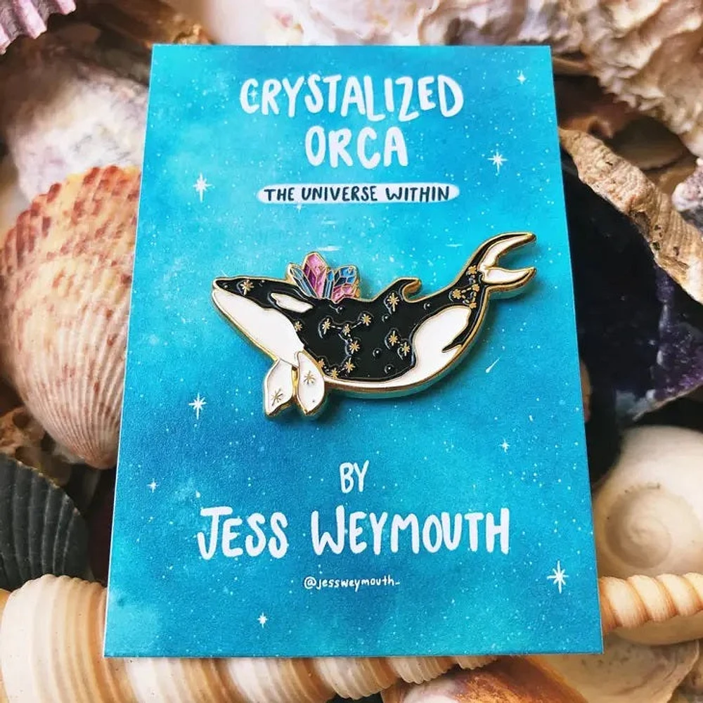 Crystalized Orca Enamel Pin