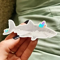 Crystalized Shark Holographic Sticker