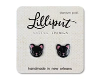 Boucles d'oreilles mignonnes en forme de chat noir