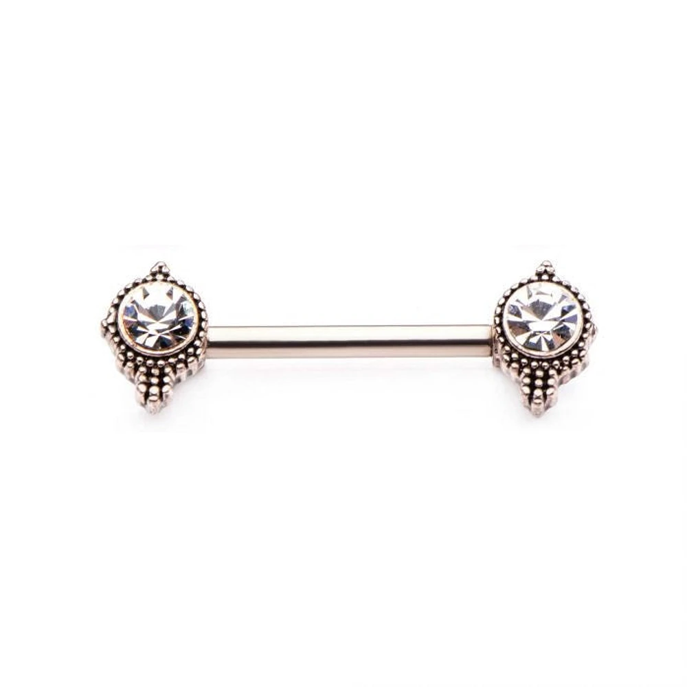 Dots Framing Jewels Nipple Bar