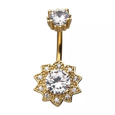 Flower Double Prong Gem