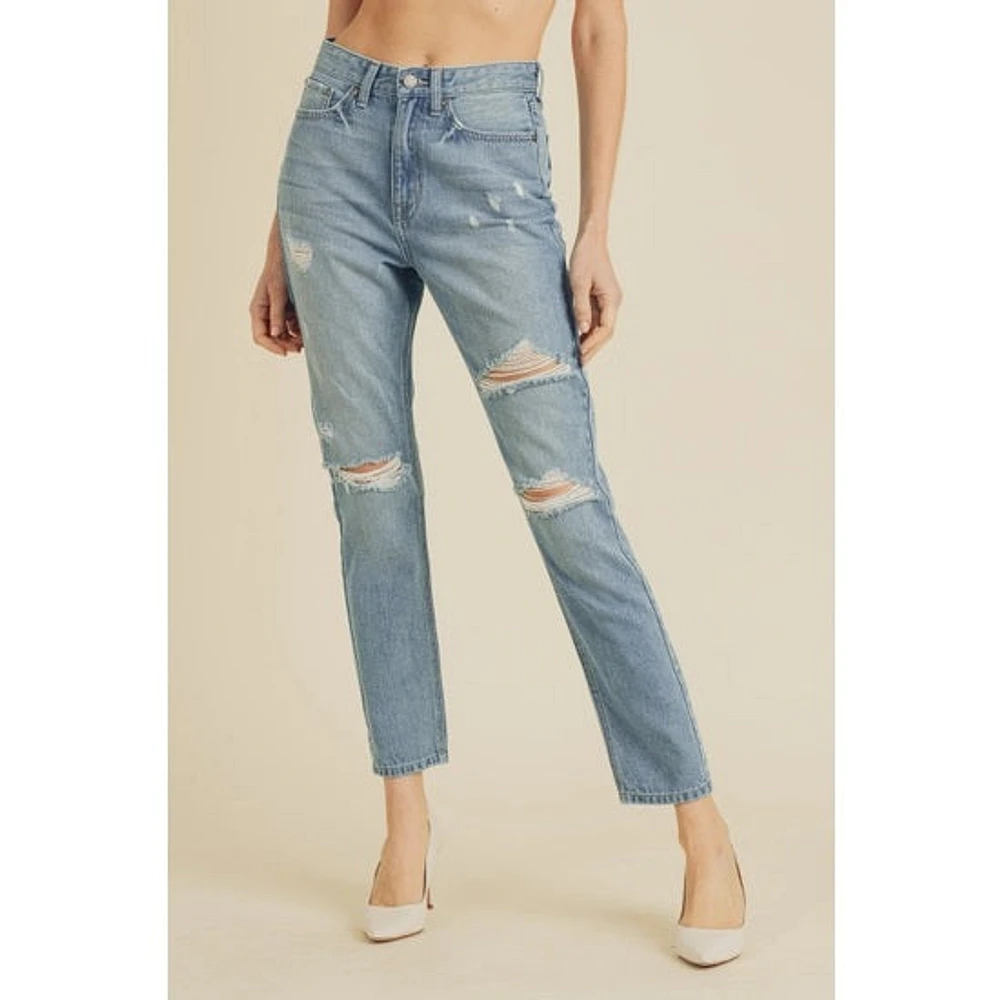 DESTROYED MOM JEANS LT