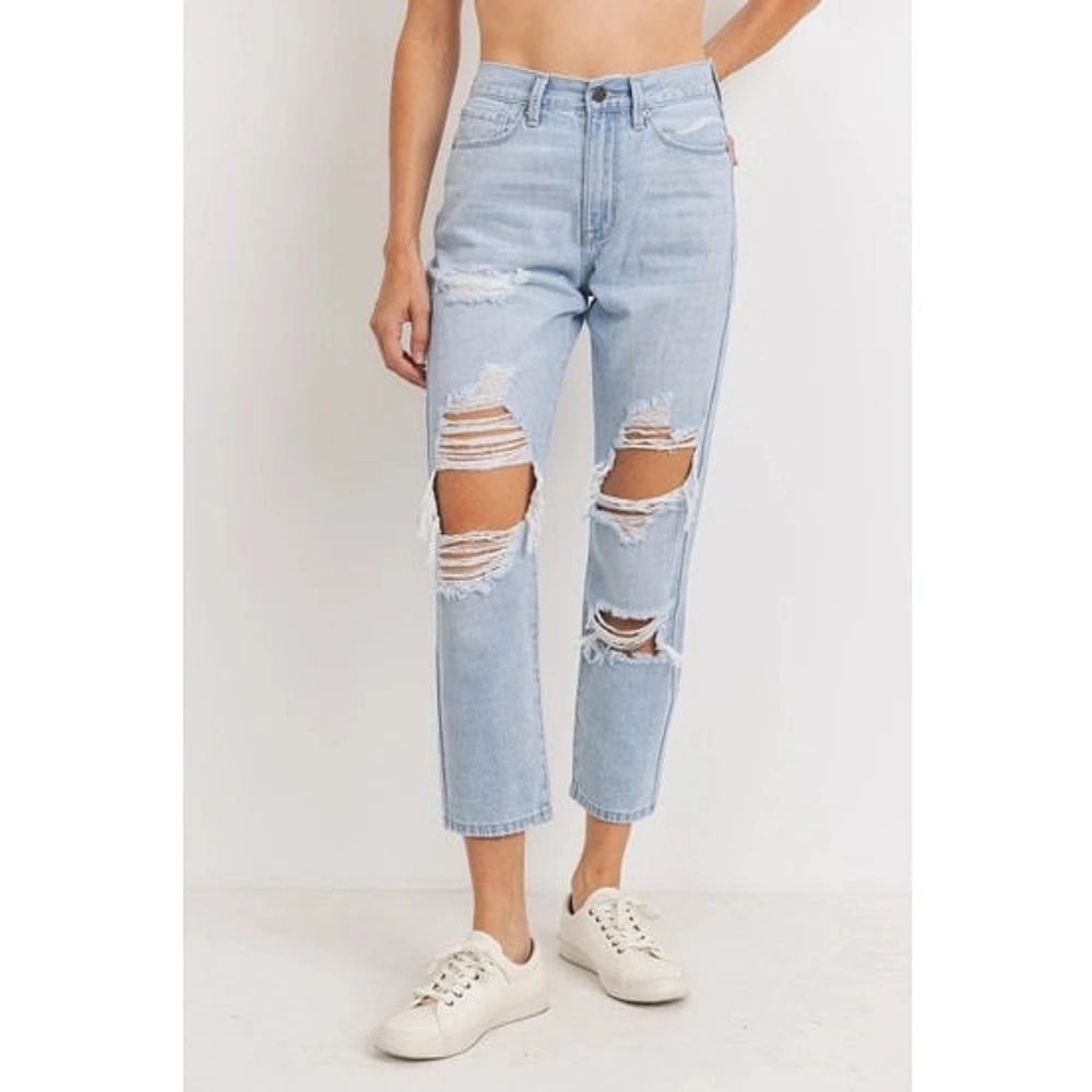 HIGH RISE GIRLFRIEND JEANS LT