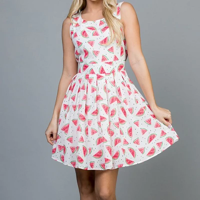 WATERMELON PRINT WHITE DRESS 2020