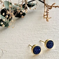 Pendientes Druzy chapados en oro Zella