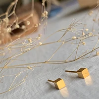 6 Minimalist Cube Stud Earrings