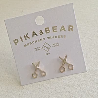 Snips Scissors Stud Earrings in Gold