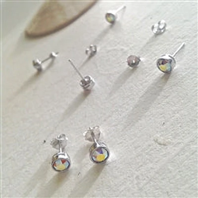 Pendientes Swarovski Solstice de plata de ley de 6 mm