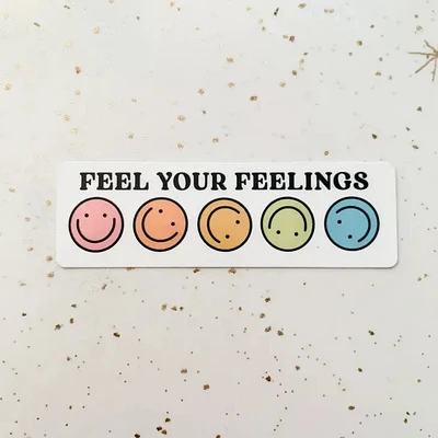 Feel Your Feelings Happy Face Sticker