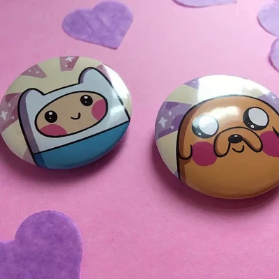 Finn The Human Adventure Time Button