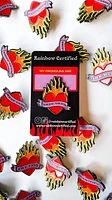 Flaming Heart They/Them Pin