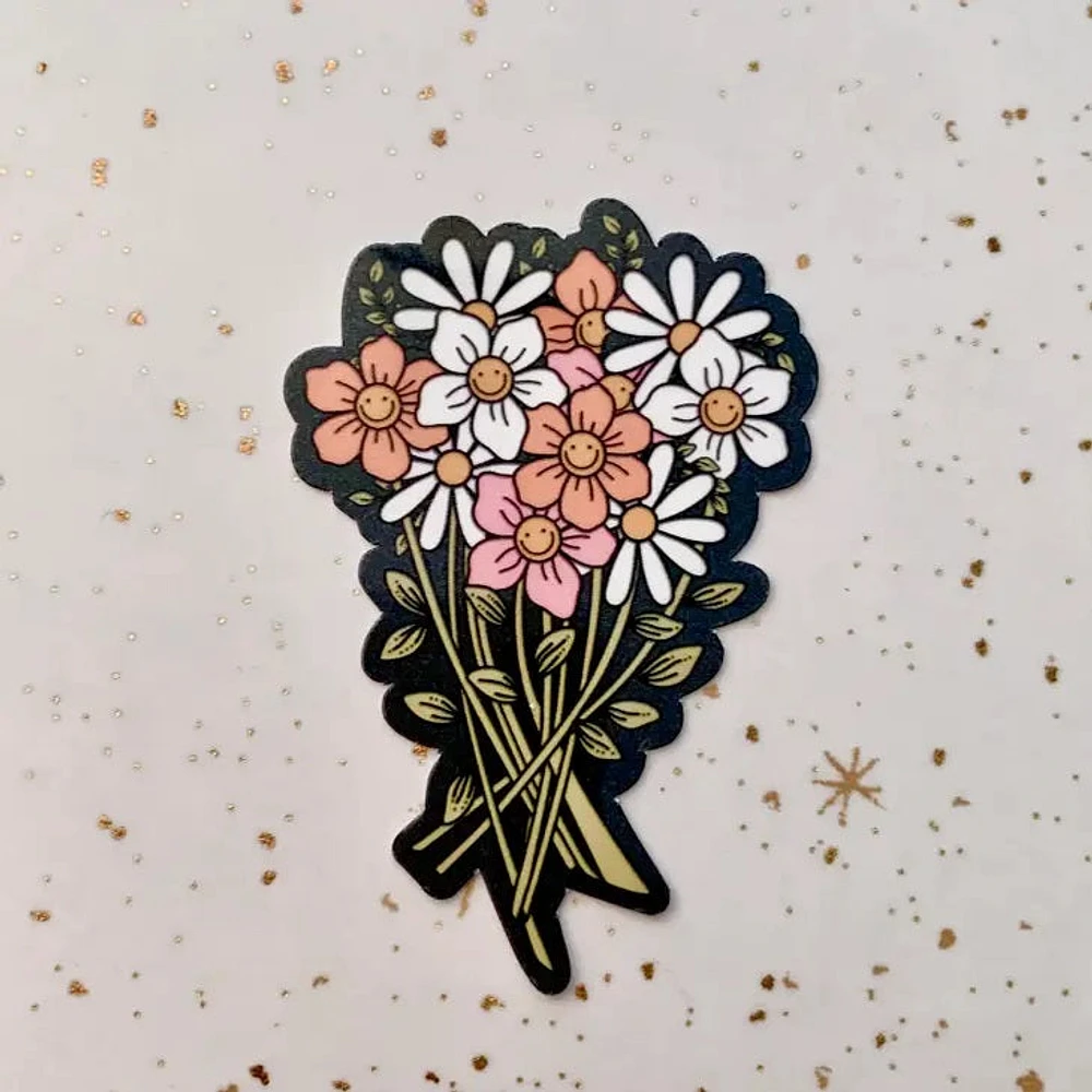 Groovy Flower Boquet Sticker