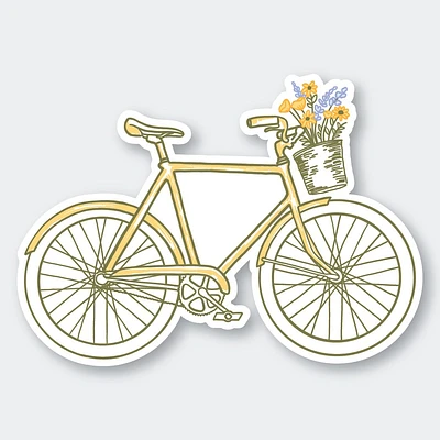 Flowers Bike Sticker 3.64" X 2.63"